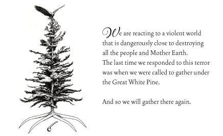 Great Law of Peace, Haudenosaunee, eclipse 2024, pass the feather, jikonsaseh, wampum, wampum belt,